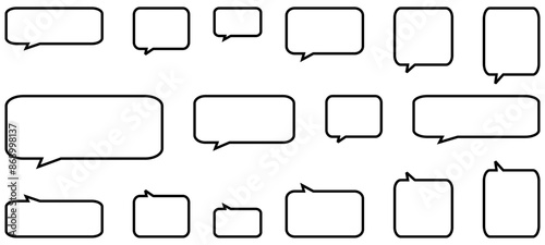 Pixel speech bubbles pack. Text boxes for chats and games. Vector illustration in 8 bit pixel art style