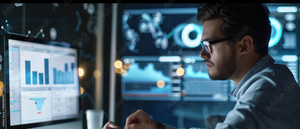 A data analyst using a cloud-based analytics platform. A data analyst using a cloud-based analytics platform.