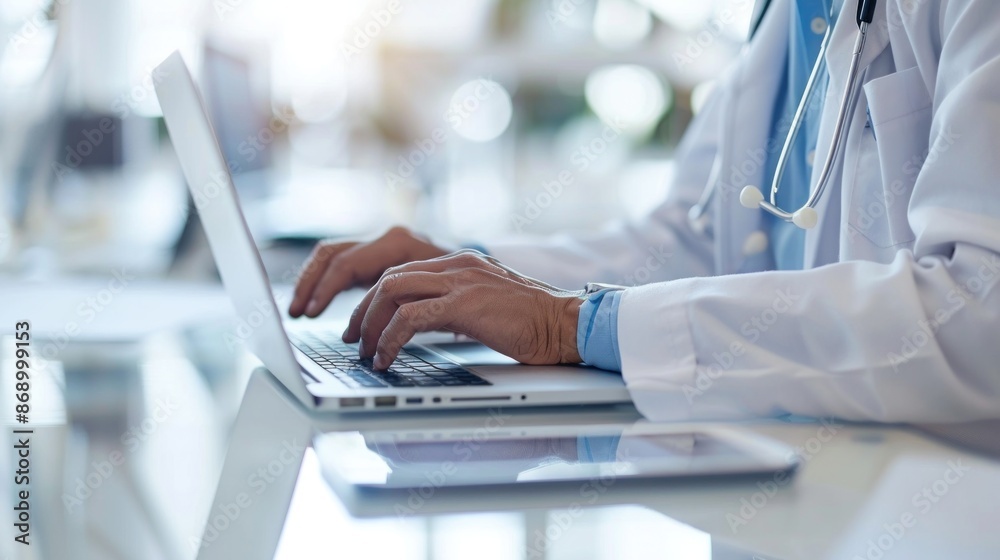 Tablet and doctor's hand with patient for medical consultation and assistance in hospital healthcare, telehealth and people using digital technology for online diagnosis Tablet and doctor's hand with patient for medical consultation and assistance in hospital healthcare, telehealth and people using digital technology for online diagnosis