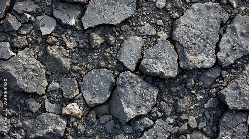 A rocky surface with a few large rocks scattered around A rocky surface with a few large rocks scattered around