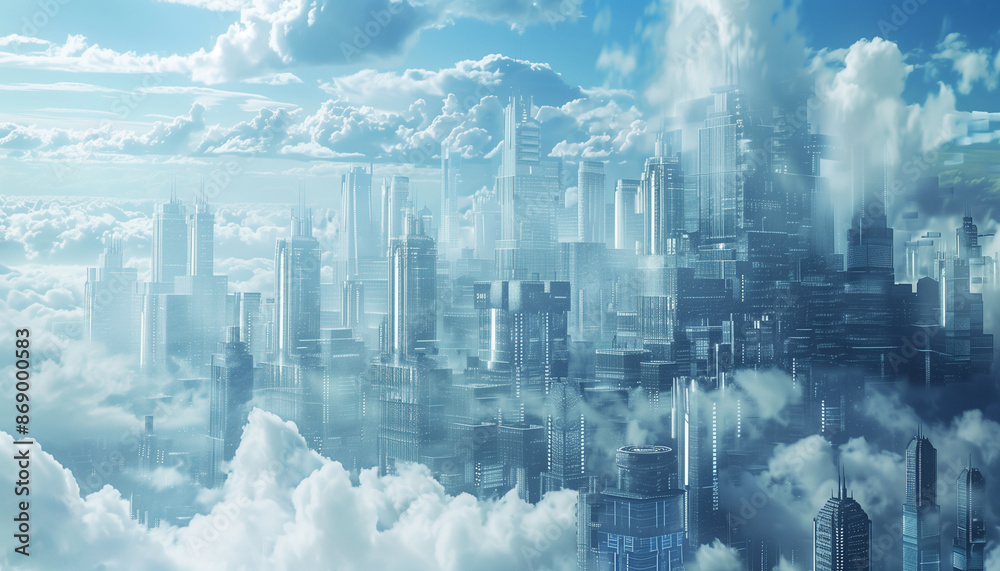 Fototapeta premium Cloud computing background design