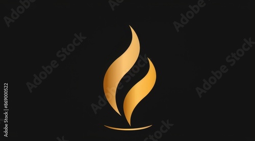 Golden Flame Graphic Design Illustration On Black Background