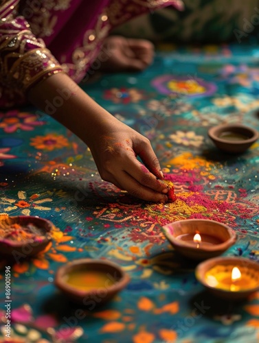 Person lighting candle