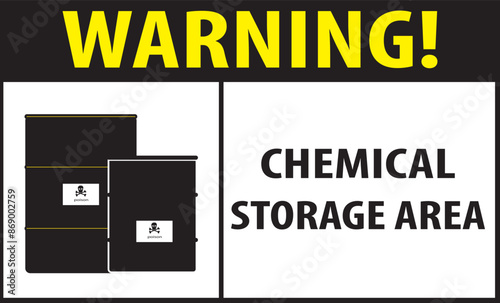 Chemical storage area industrial safety notice vector.eps