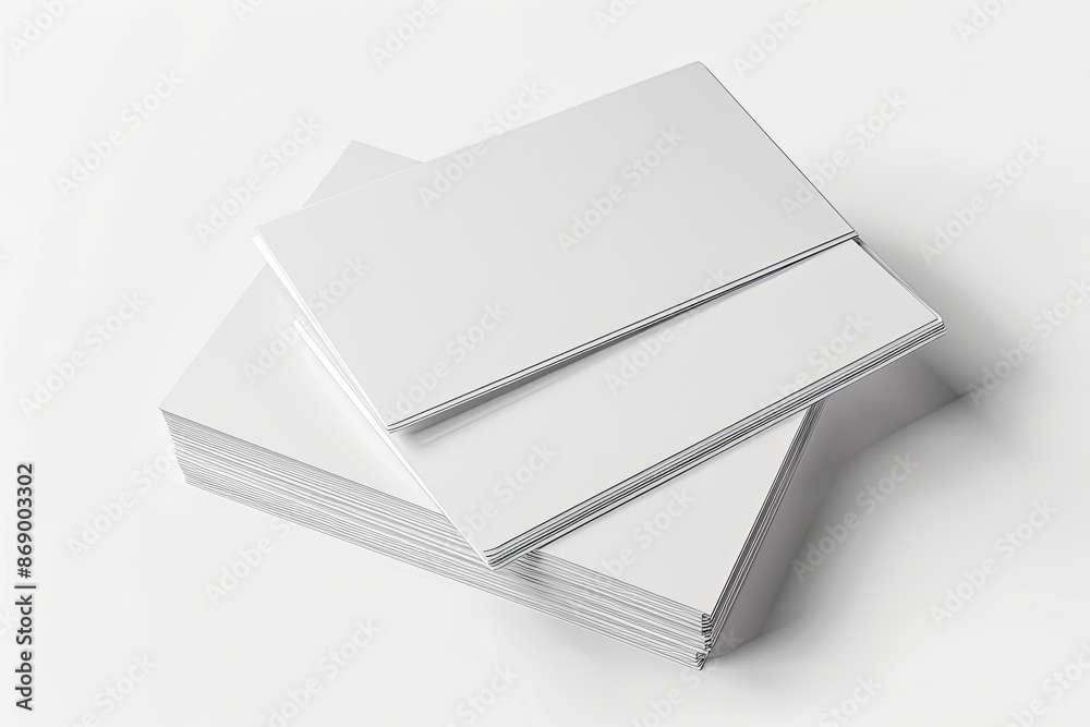Business card mockup on isolated white background created with generative AI Business card mockup on isolated white background created with generative AI