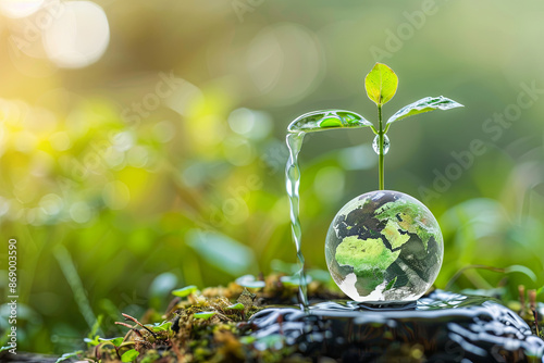 Saving water and protecting the environment, Earth and ecology concepts photo