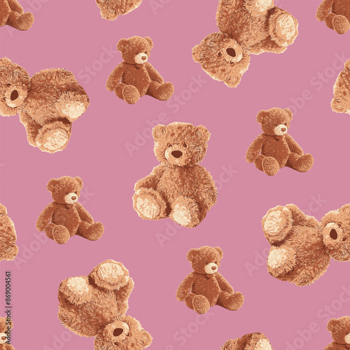 SEAMLESS CUTE TEDDY BEARS PATTERN 159