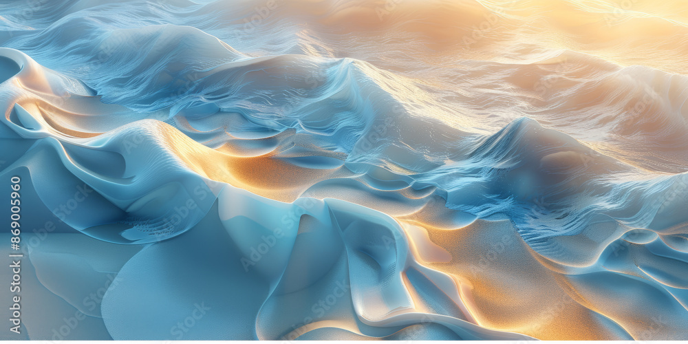 Fototapeta premium A blue ocean with a white fabric on the water