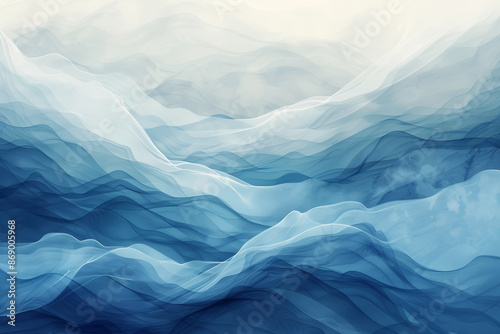 Wallpaper Mural blue and white abstract painting of a wave Torontodigital.ca
