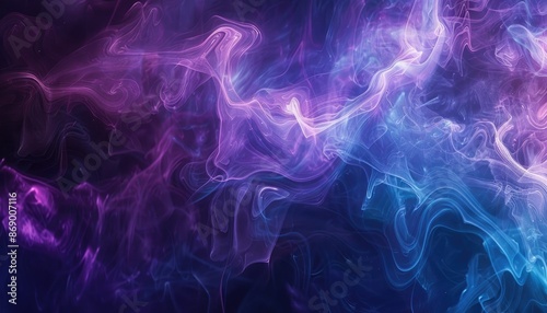 A cosmic nebula with blue and purple shades, resembling swirling smoke in outer space, presents an enchanting image AIG62