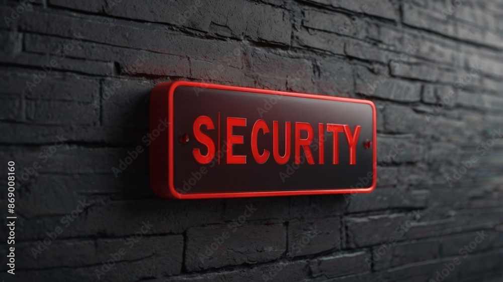 Fototapeta premium Creative red security alert on blurry backdrop Fraud