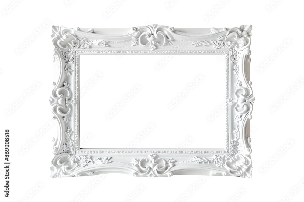 White Ornate Frame isolated on white background White Ornate Frame isolated on white background