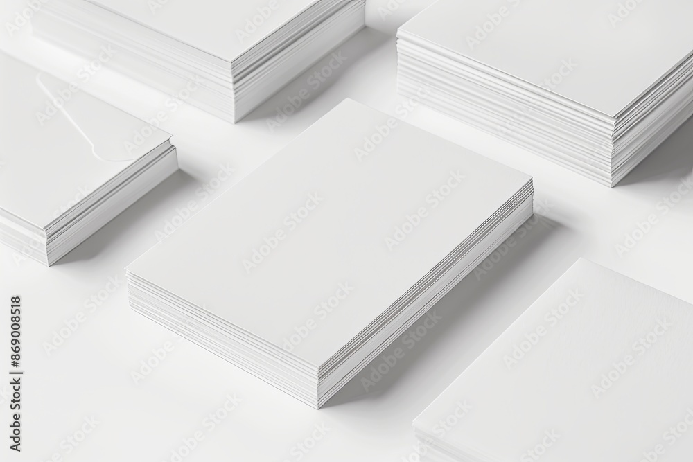 Business card mockup on isolated white background created with generative AI Business card mockup on isolated white background created with generative AI