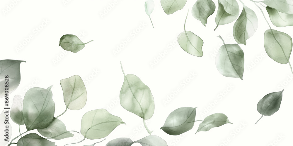 A leafy green background with a few leaves scattered around