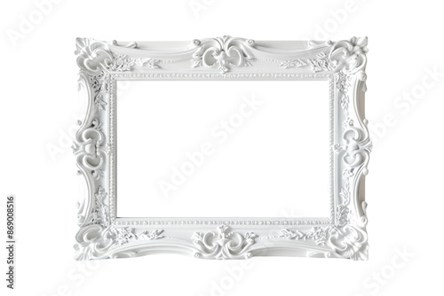 White Ornate Frame isolated on white background