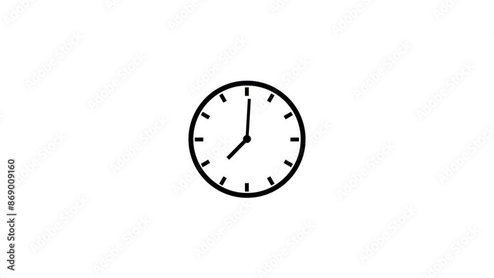 Clock icon Countdown 24 Hour Day Fast Speed Animation Background.