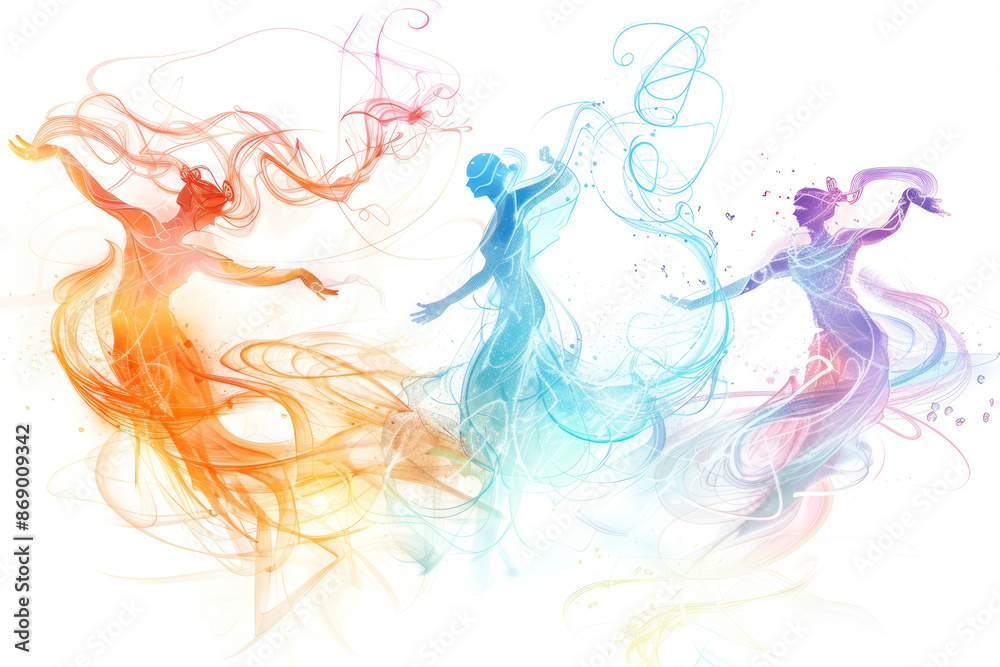Obraz premium a set of spell effects dance and intertwine in a mesmerizing spectacle.