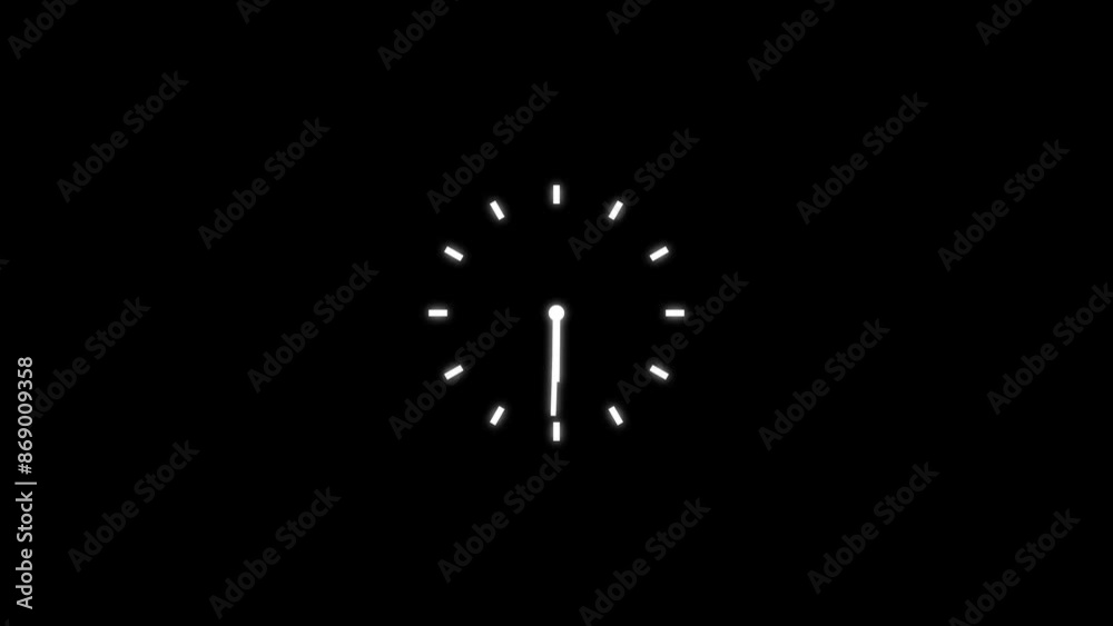 Clock Icon Flat Style Counting Down 24 Hours Day Fast Speed Animation Background. Clock Icon Flat Style Counting Down 24 Hours Day Fast Speed Animation Background.