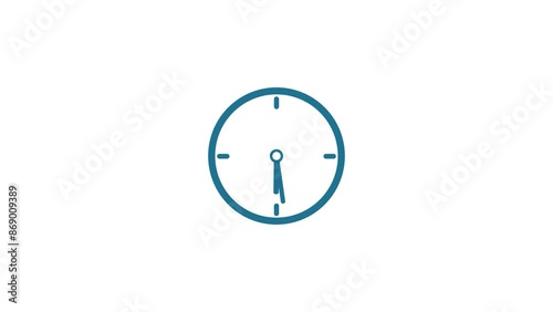  Clock Icon Flat Style Counting Down 24 Hours Day Fast Speed Animation Background.