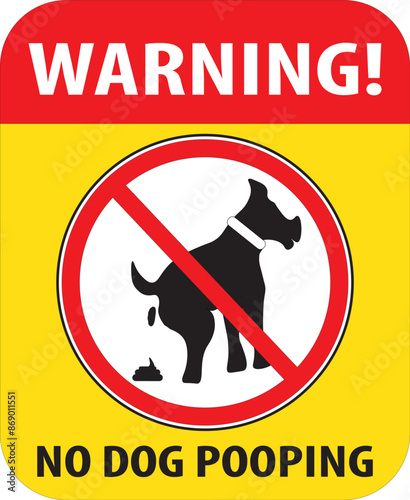 Dog pooping not allowed sign.eps