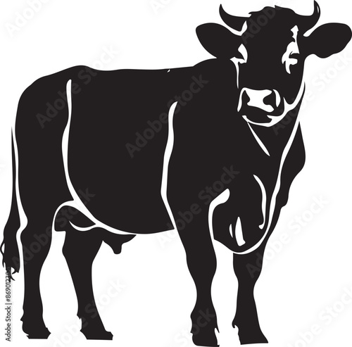 A high breed Australian cattle silhouette Illustration vector .