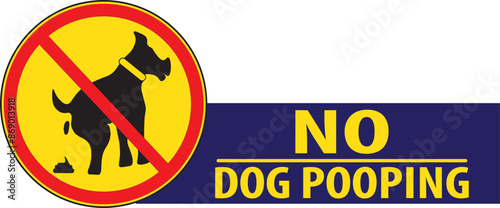 No dog pooping sign notice vector.eps