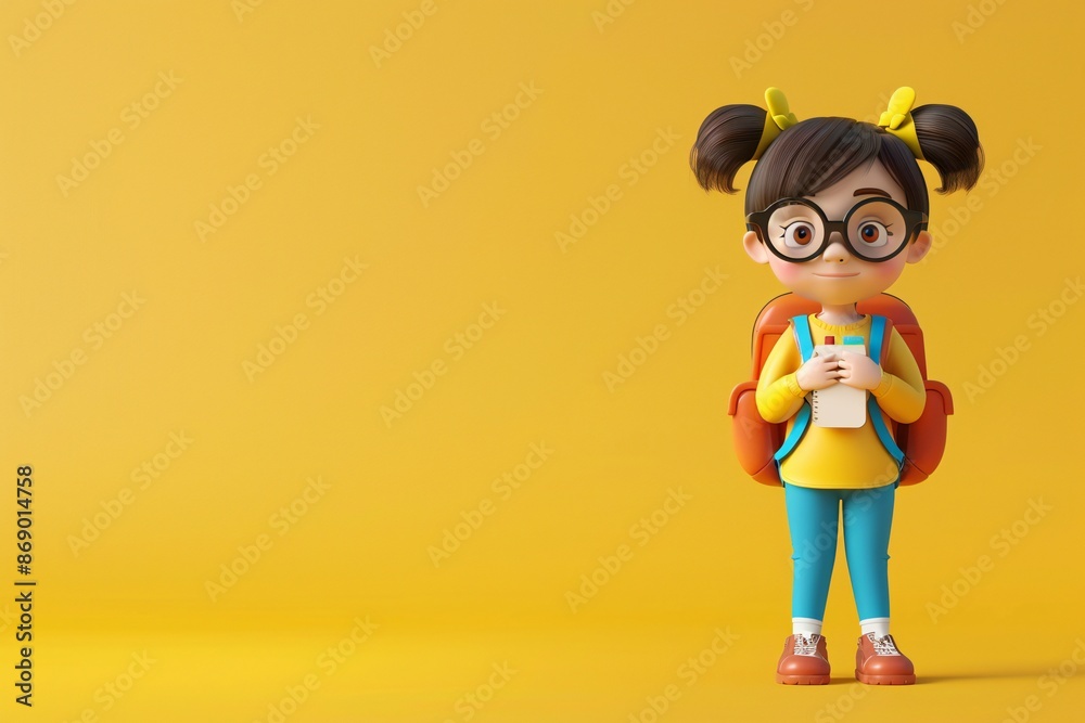 childish girl teacher cute character style 3D rendering , generated by ai childish girl teacher cute character style 3D rendering , generated by ai