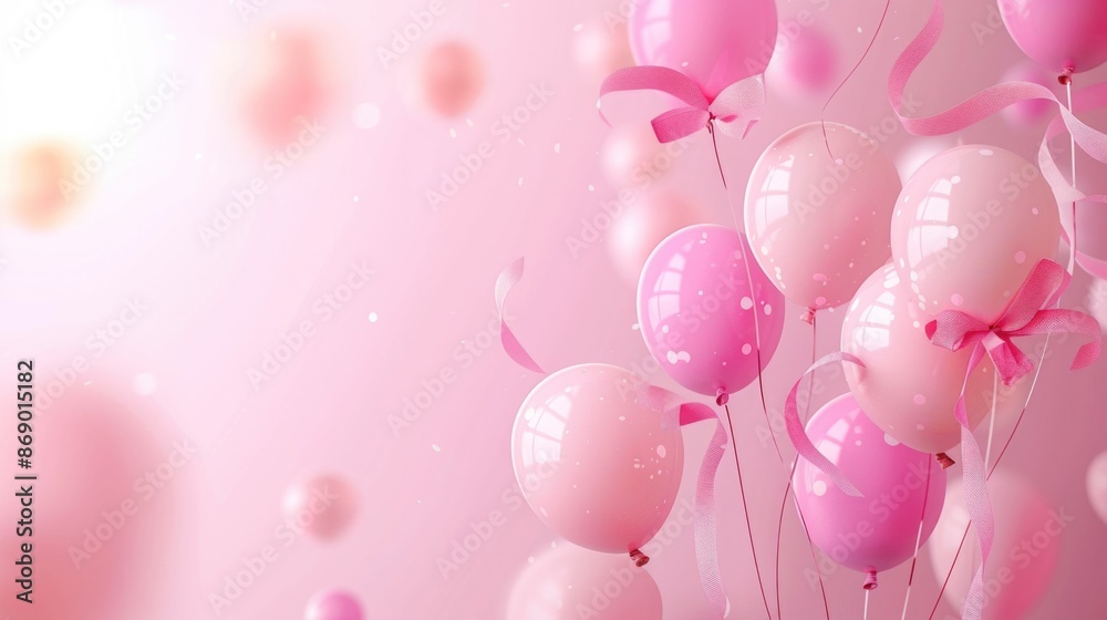 Pink and White Balloons in Air Pink and White Balloons in Air