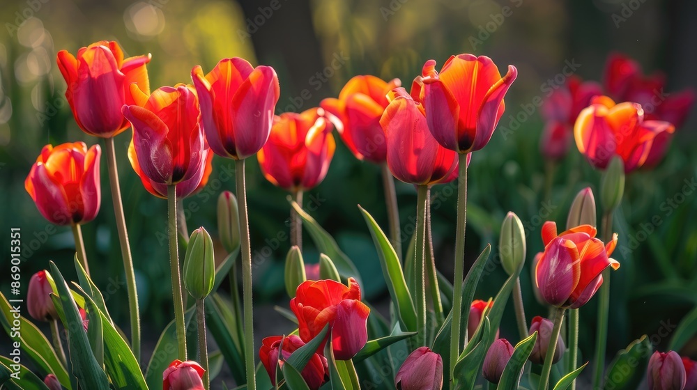 Hybrid variety of tulips in bloom Hybrid variety of tulips in bloom