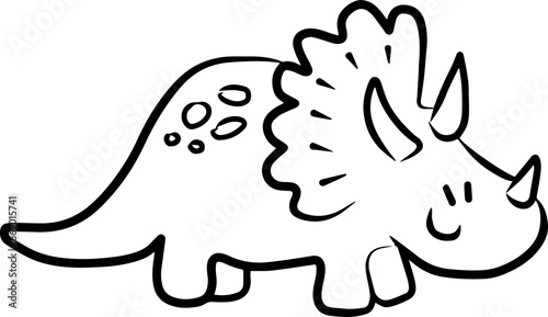 Cute dinosaurus cartoon for coloring page