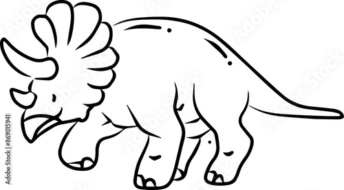 Cute dinosaurus cartoon for coloring page