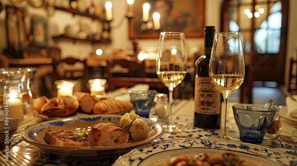 Indulgent Portuguese Feast with Tempting Cuisine Gourmet Servings and Elegant Candlelit Ambiance Indulgent Portuguese Feast with Tempting Cuisine Gourmet Servings and Elegant Candlelit Ambiance