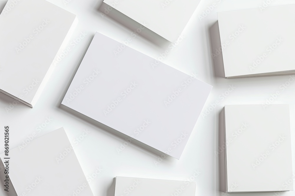 Business card mockup on isolated white background created with generative AI Business card mockup on isolated white background created with generative AI