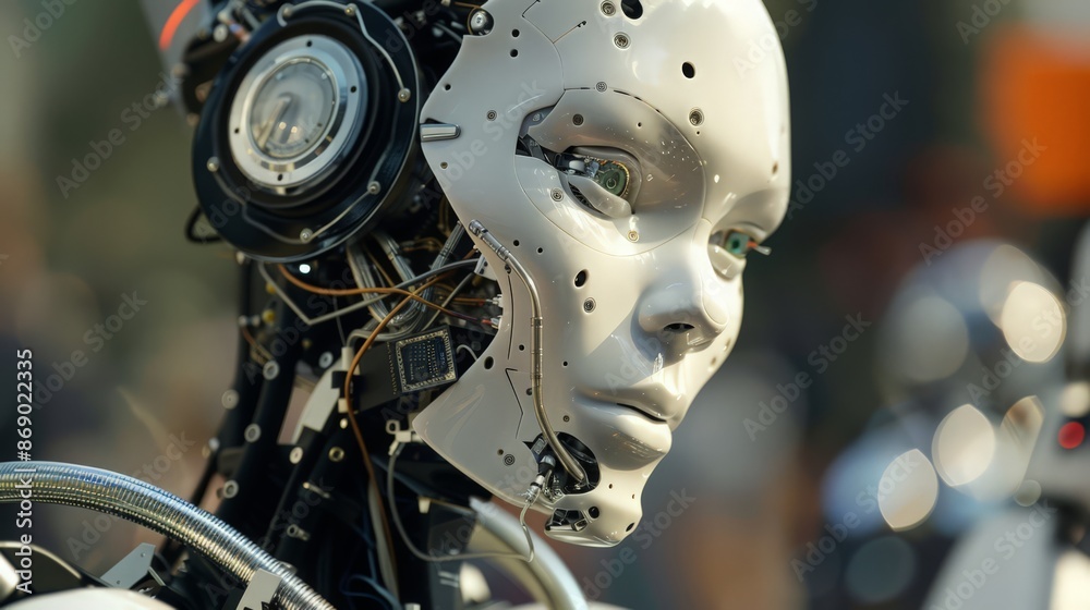 Fototapeta premium Artificial intelligence drives digital advancements.