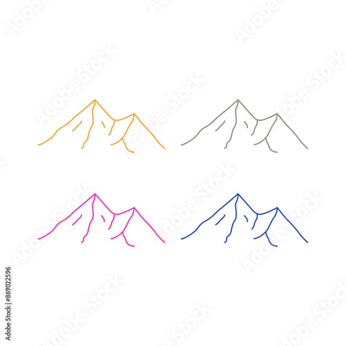 Mountains Peak Hills Resort Sign Symbol Logo Vector