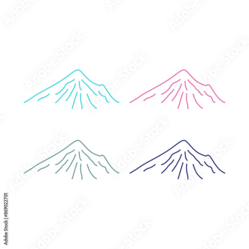 Mountains Peak Hills Resort Sign Symbol Logo Vector
