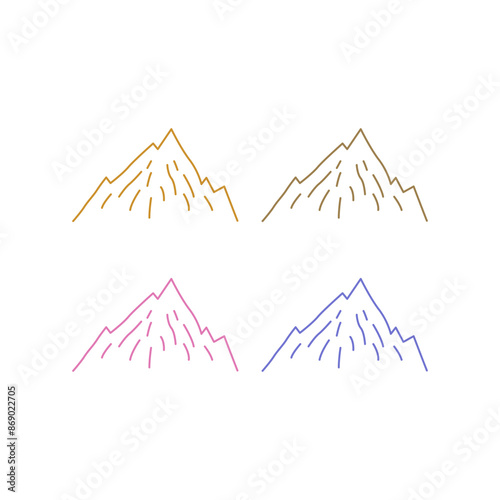 Mountains Peak Hills Resort Sign Symbol Logo Vector