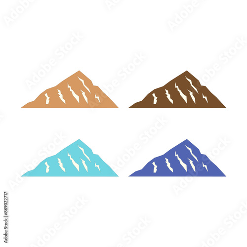 Mountains Peak Hills Resort Sign Symbol Logo Vector