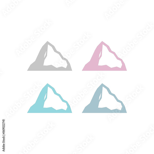 Mountains Peak Hills Resort Sign Symbol Logo Vector