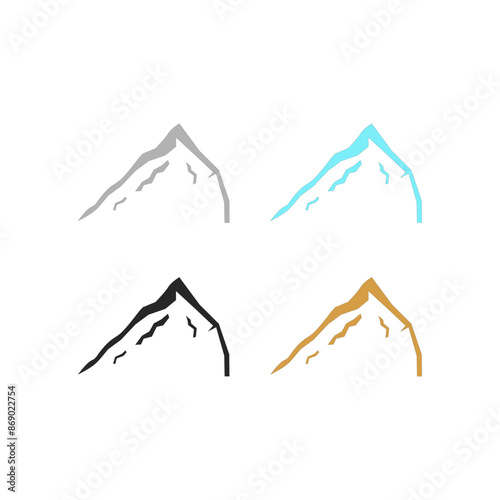 Mountains Peak Hills Resort Sign Symbol Logo Vector