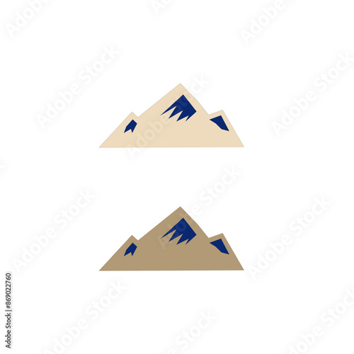 Mountains Peak Hills Resort Sign Symbol Logo Vector