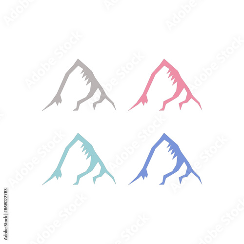 Mountains Peak Hills Resort Sign Symbol Logo Vector