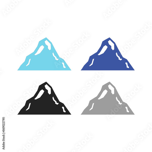 Mountains Peak Hills Resort Sign Symbol Logo Vector