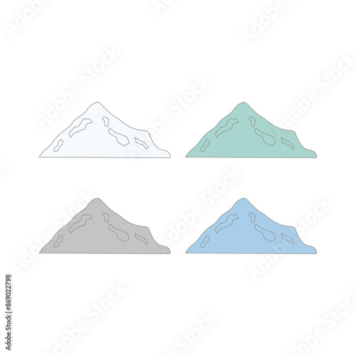 Mountains Peak Hills Resort Sign Symbol Logo Vector