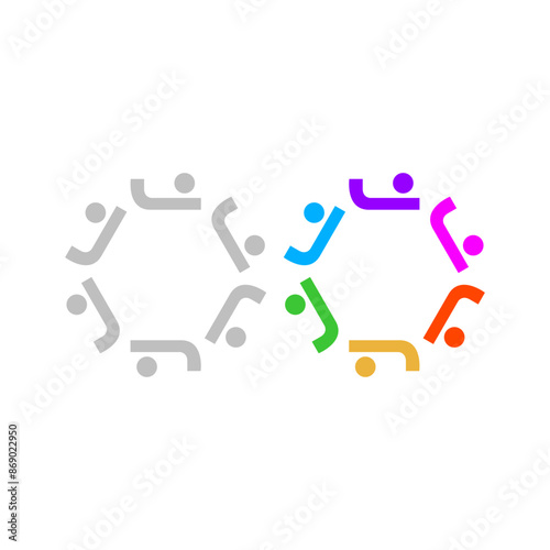 Colorful People Team Teamwork Union Crowd
