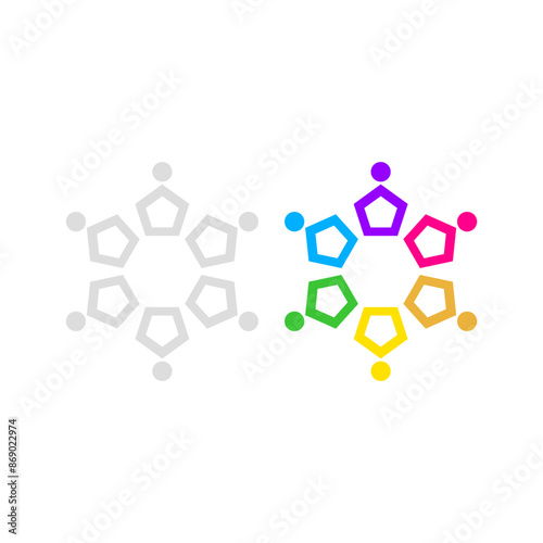 Colorful People Team Teamwork Union Crowd
