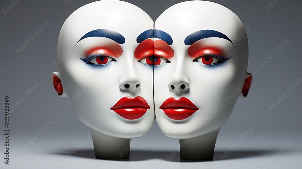 red and white mask