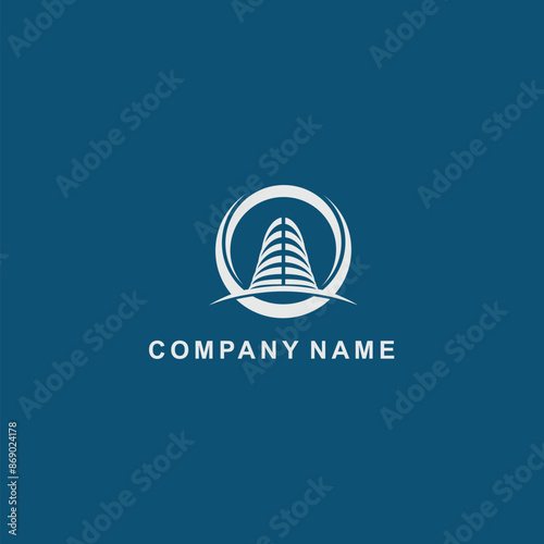 house logo on a hill decorated with green trees and beautiful lines, suitable for logos for real estate, 
brokers, developers or building tenants, mansion and apartments as well as inn managers