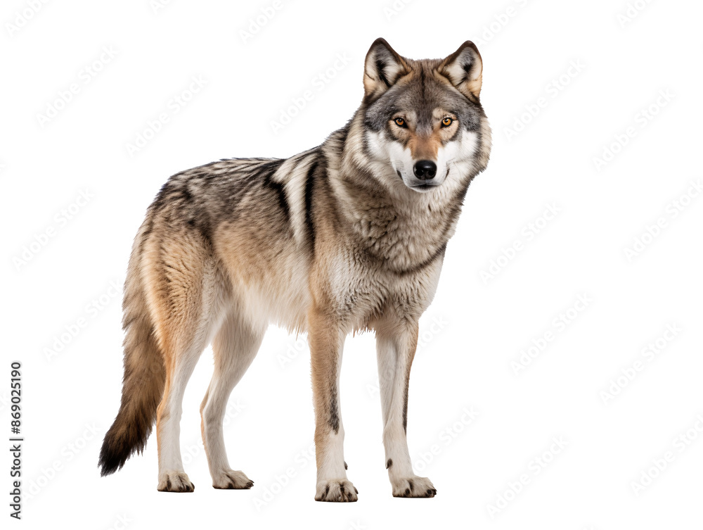a wolf standing on a white background a wolf standing on a white background