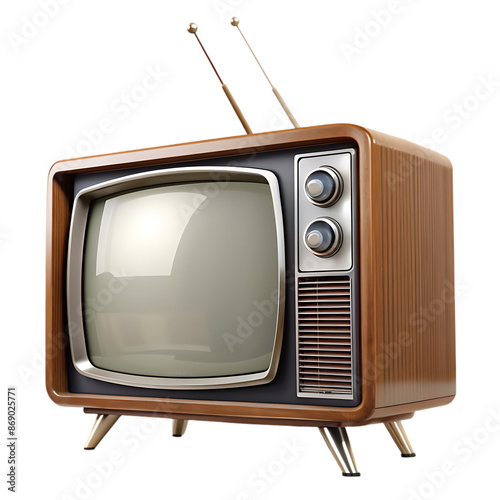 retro tv on transparent background